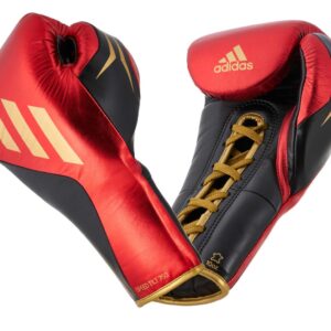 ADIDAS SPEED TILT 750pro Wettkampf Boxhandschuhe Leder schwarz/rot/gold metallic