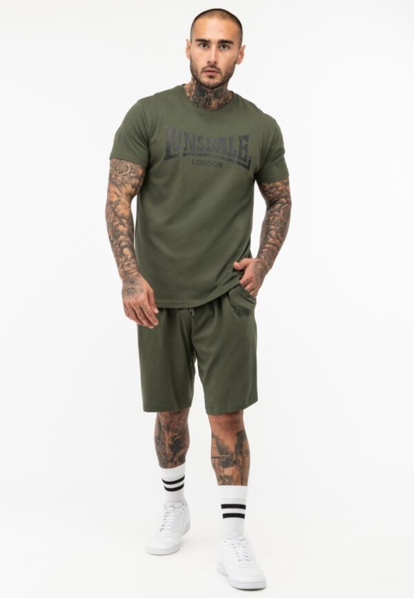 LONSDALE T-Shirt & Shorts Set Olive/Black