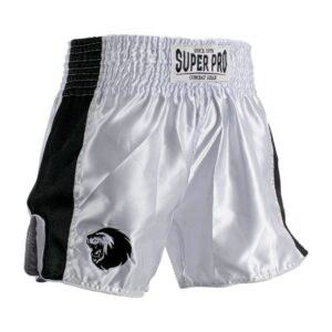 Super Pro Muay Thai Kickbox Shorts Weiß/Schwarz