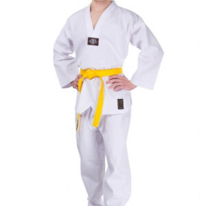 Taekwondo Anzug Dobok Ribbed weißes Revers
